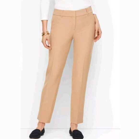 NWT Talbots Pant Trouser Tan Neutral Heritage Business Pocket Straight Leg Petit - Picture 1 of 7